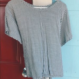 Collective Concepts Black and White Striped Shirt